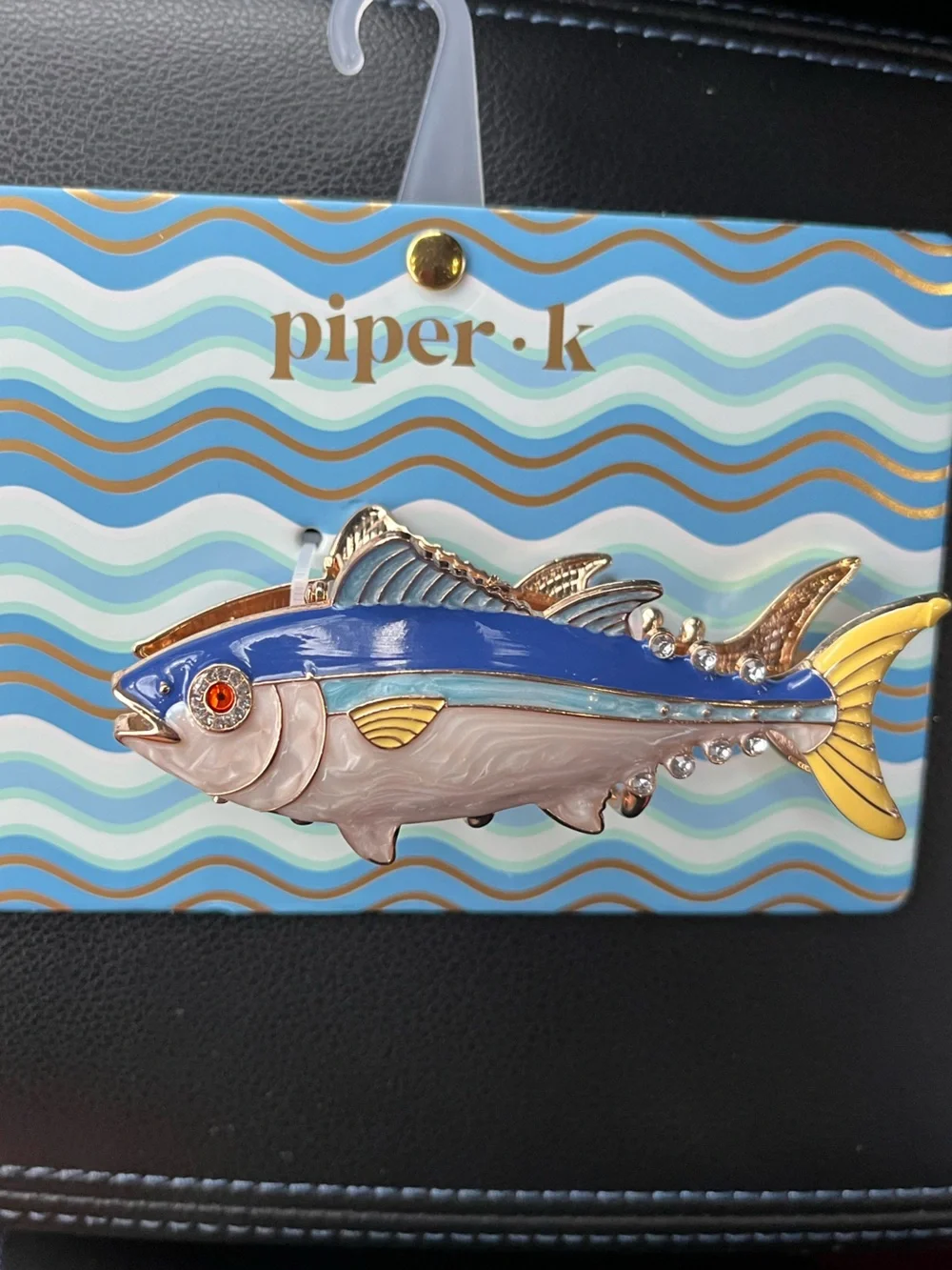 Piper Blue & Yellow Fish claw clip -